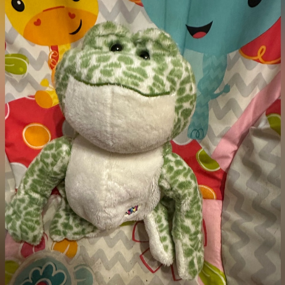 Ganz Webkinz Plush Green And White 8” Spotted Frog No Code